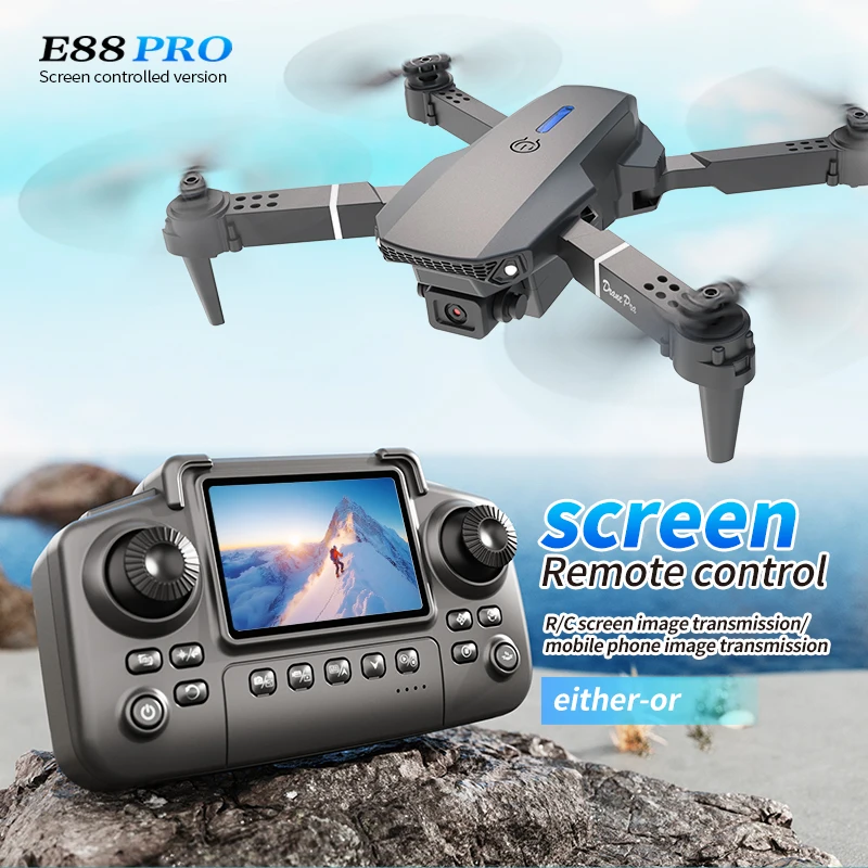 Drone Battery Case - プロフェッショナルE88 PROドローン、スクリーン付き8K HDカメラ、WiFi FPV、折りたたみ式RCクアッドコプター、子供と大人向けのアウトドアギフト