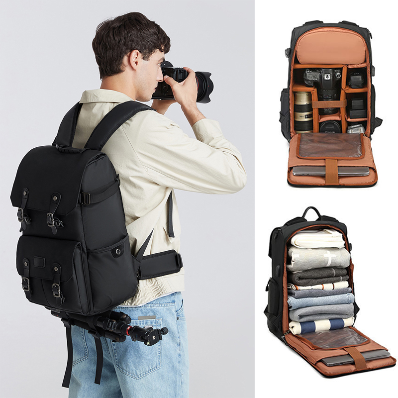 Drone Battery Bag - 防水デジタル一眼レフカメラバックパック屋外大容量多機能17インチコンピュータラップトップバッグケース一眼レフカメラドローン三脚