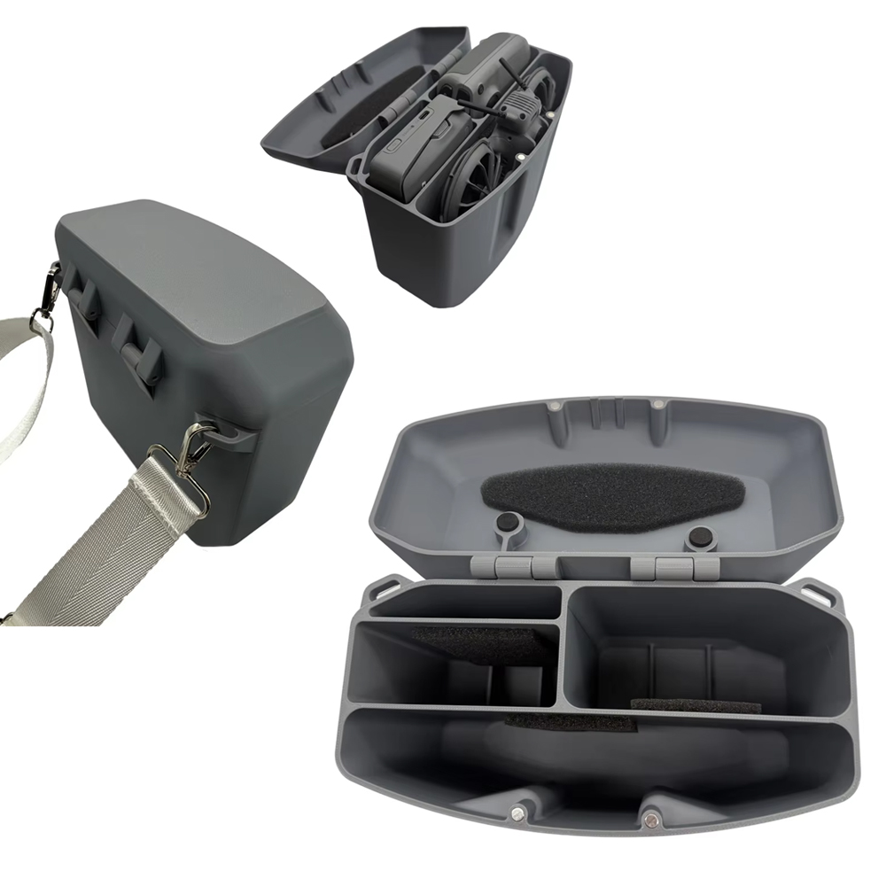 Drone Battery Case - DJI Neo 2用3Dプリント製ボックス、磁気蓋付き、調整可能なストラップ、ドローンバッテリーハブとRC N3コントローラーを収納できるハードキャリングケース