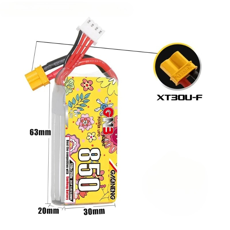 1 個の新しい GNB LiHV 3S 11.4V 850m - Drone Battery 3S のレビューと価格