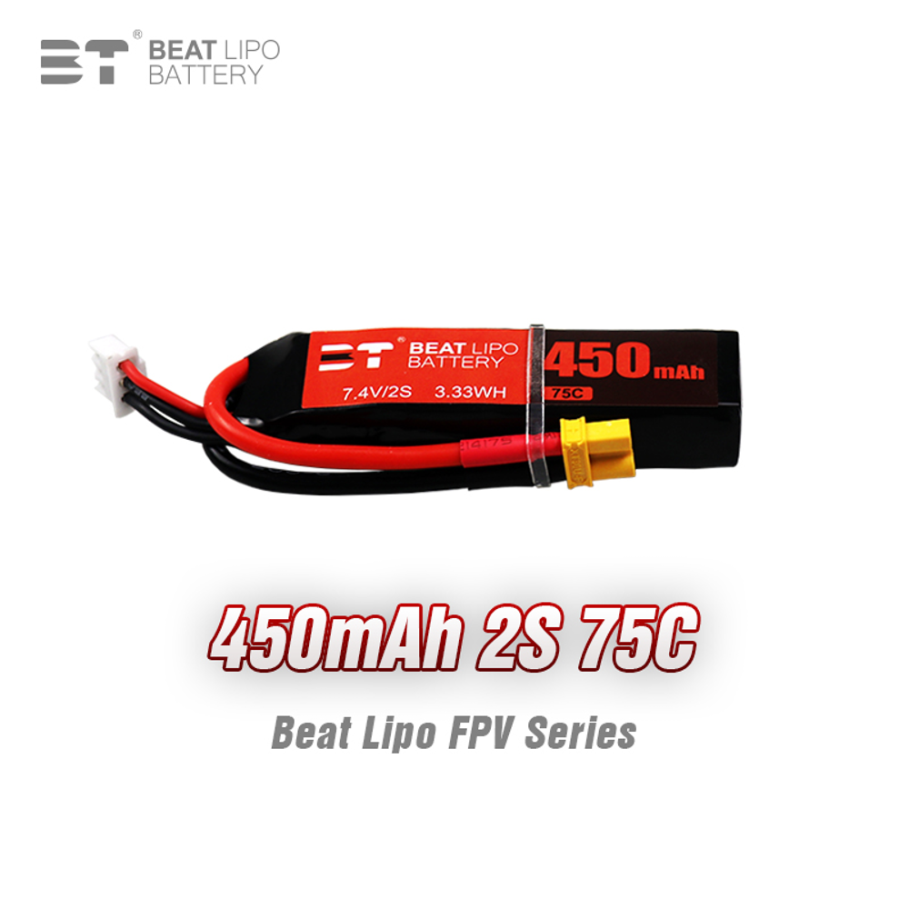 ビート 2S 7.4V 450mAh 75C リポバッテリー - Drone Battery Li-Ion のレビューと価格
