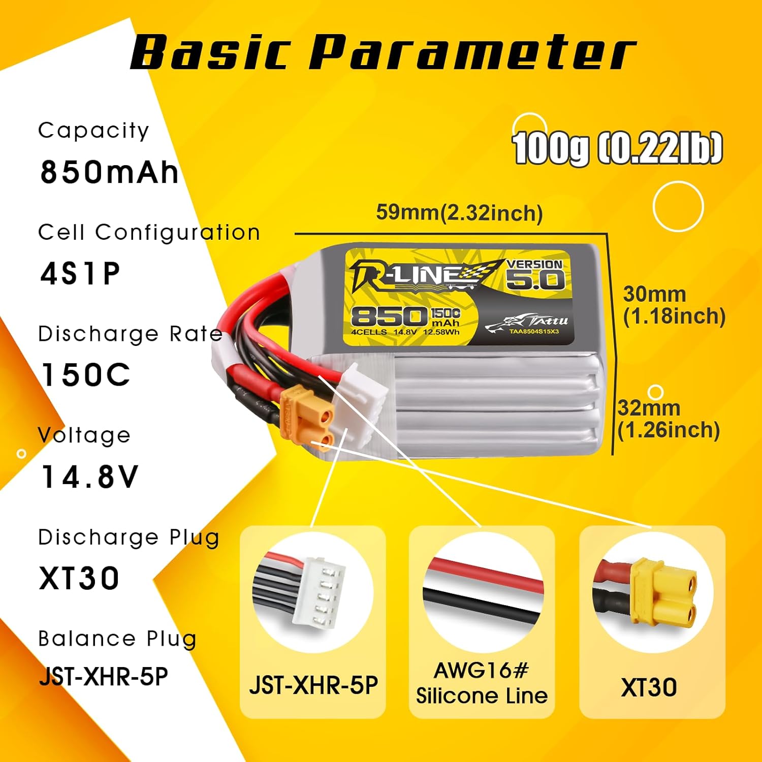 Tattu R-Line 5.0 850mAh 4S 150 - Drone Battery 4S のレビューと価格